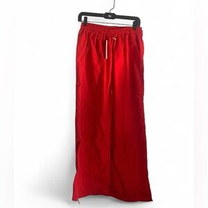 Mica’s y2k red wide leg embroidered jogger size L nwt bling girl embroidered